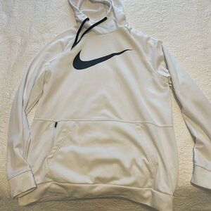 Nike White Hoodie with Black Logo